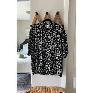 Vintage Men's Switchblade Skull Button-down Shirt SZ Large